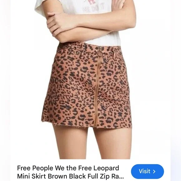 We The Free Leopard Print Skirt - Brown and Black - Picture 2 of 7